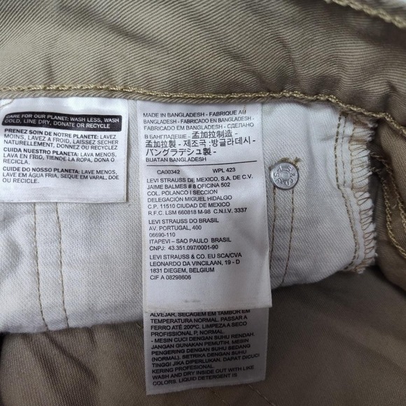 Levis 511 Jeans Mens 32x34 Beige Tapered Slim Denim Cotton 5 Pocket Casual Work - Picture 7 of 13